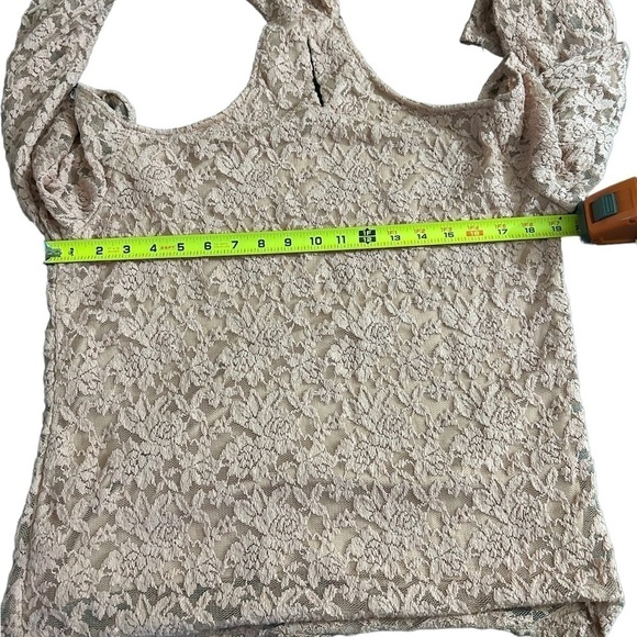 Forever 21 Plus Ambiance Long Sleeve Lace Crochet Off Shoulder Top Mauve - Picture 7 of 7